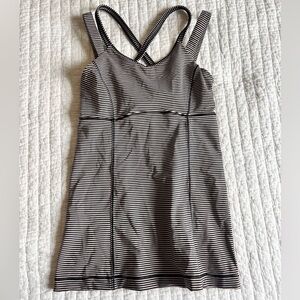 Lululemon Black and baby Pink Striped Active Tank Top